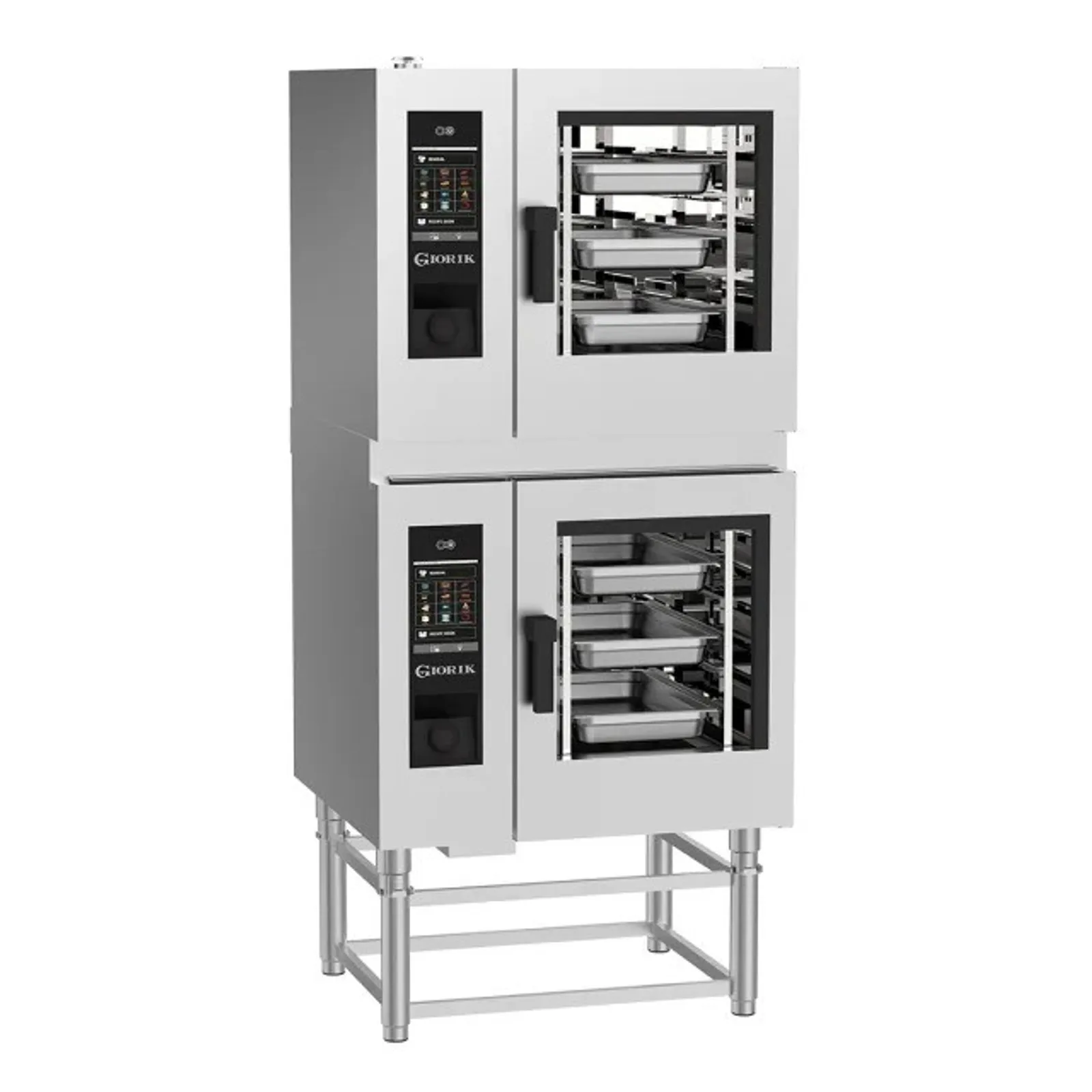 Giorik SEREST.11.0606.L.SF - Stacked 6 on 6 Steambox R Series Electric Combi Ovens with Standard Filter (Left hand Hinge)