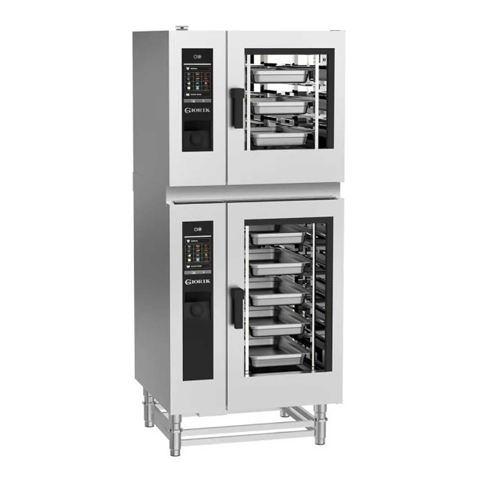 Giorik SEREST.11.0610.L.SF - Stacked 6 on 10 Steambox R Series Electric Combi Ovens with Standard Filter (Left Hand Hinge)
