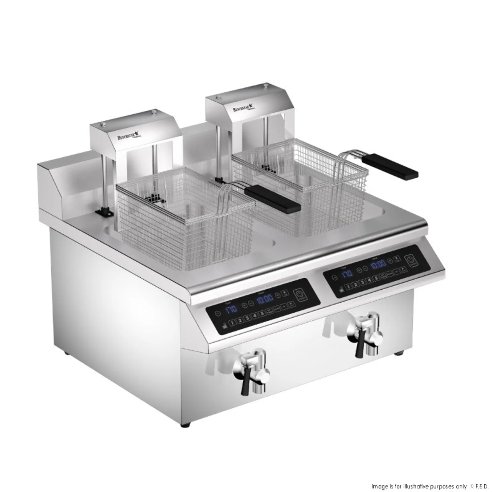 Benchstar IF7000D-AL - Double Tanks Auto Lifting Induction Fryer