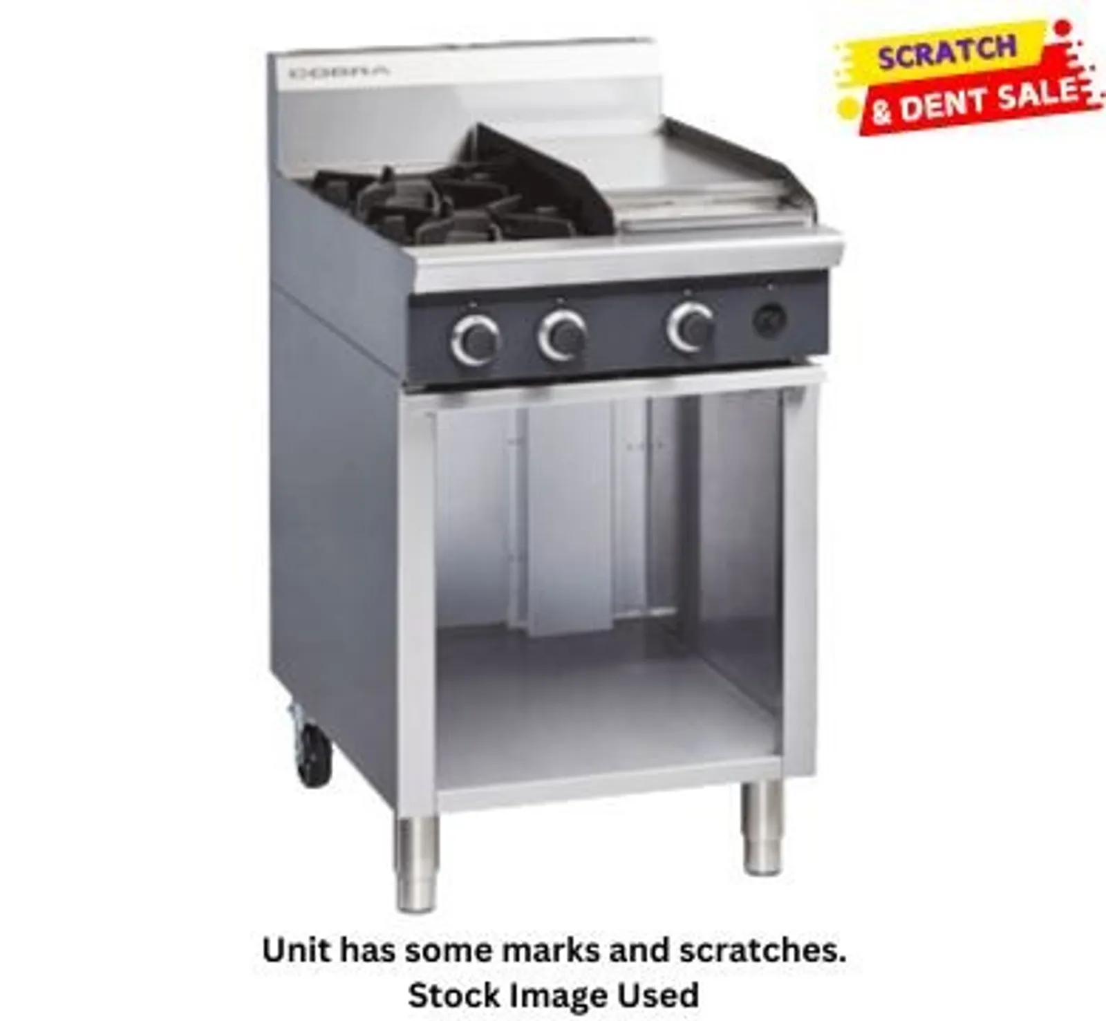 Cobra C6C - 600mm Two Burner / Griddle Gas Cooktop - Clearance
