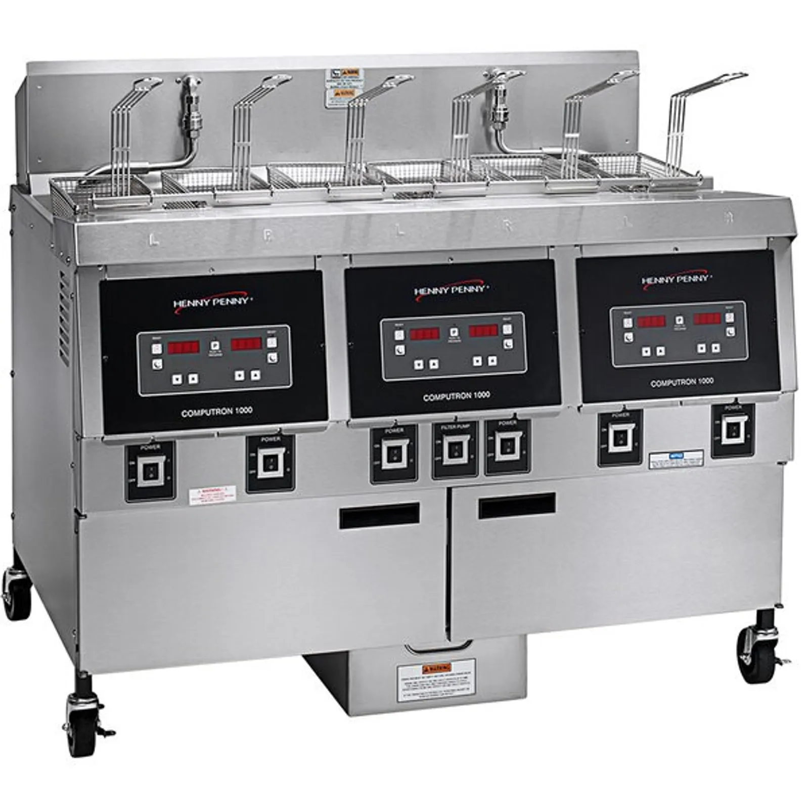 Henny Penny OFE323 1000 - Triple Well Electric Open Fryer with Computron 1000 Controls