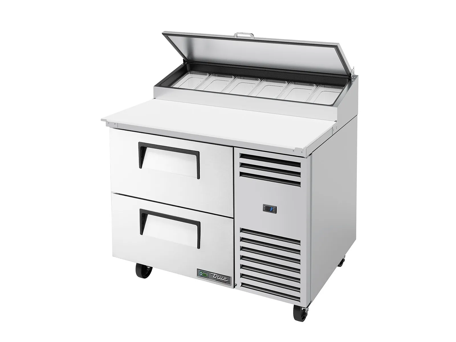 True Refrigeration TPP-AT-44D-2-HC - Pizza Prep Table, 6x 1/3 Top Pans, 2 Drawers