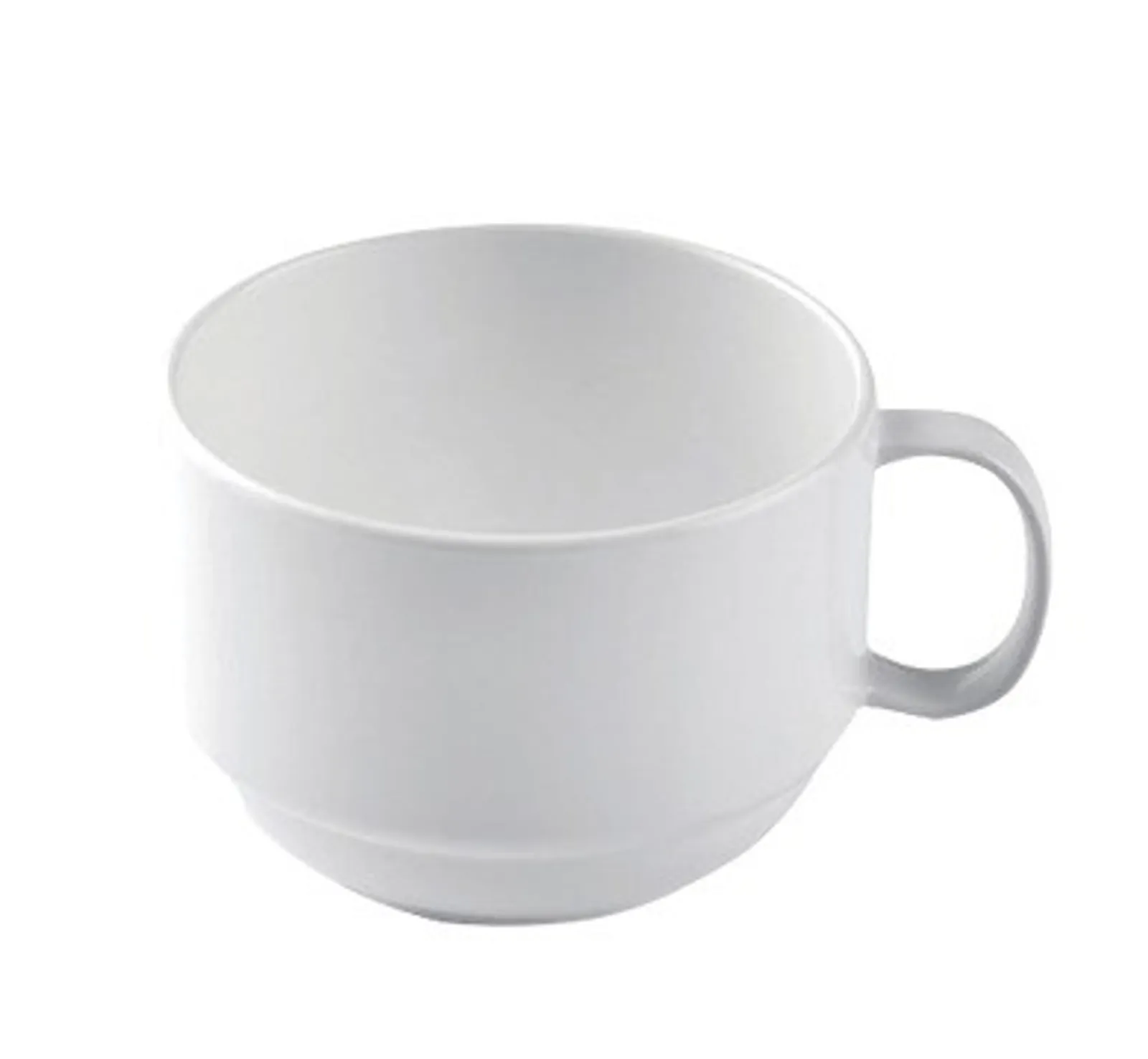 Poliware 1004007 Reusable Polycarbonate Dishware - Breakfast Mug 250mL - White