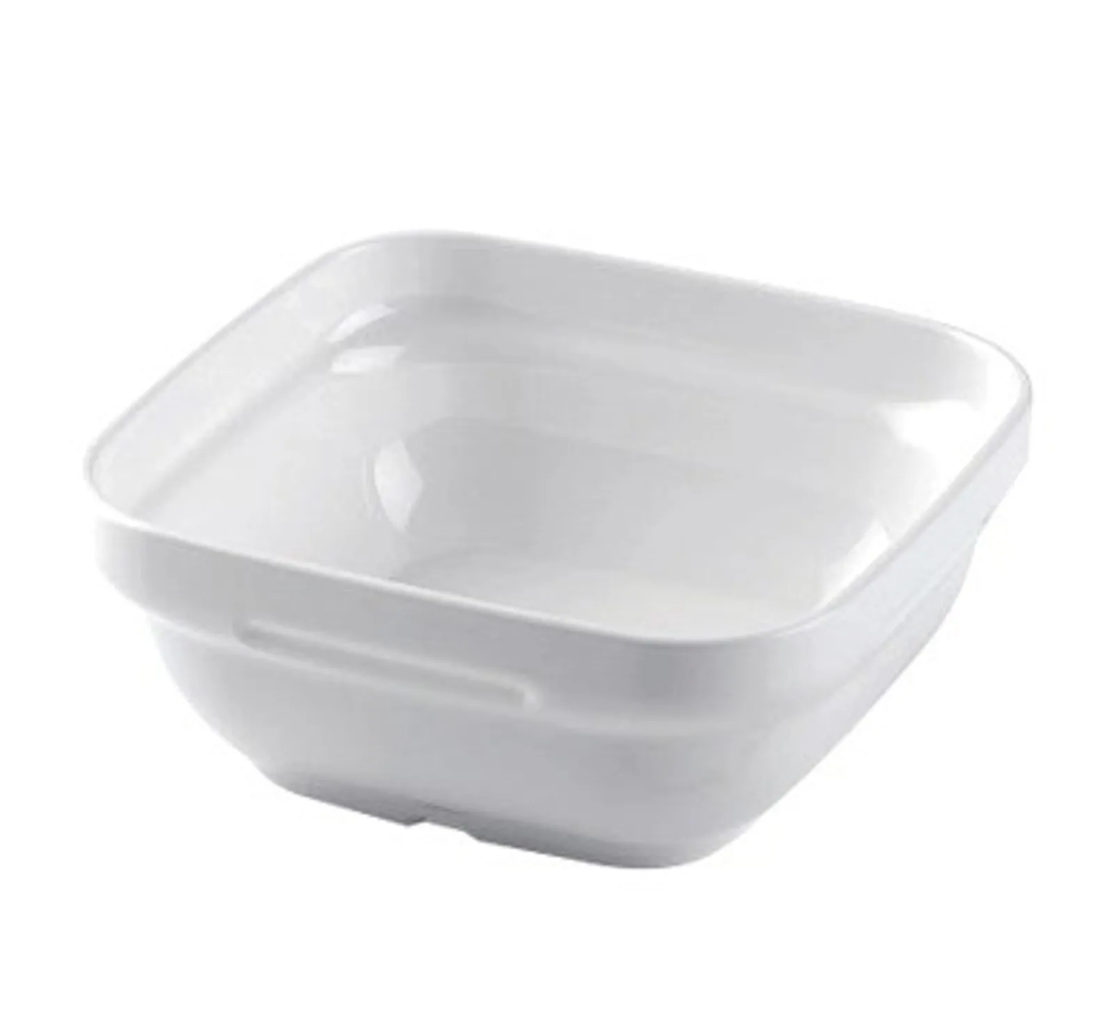 Poliware 1005012 Reusable Polycarbonate Dishware - Terrina Square Bowl - White