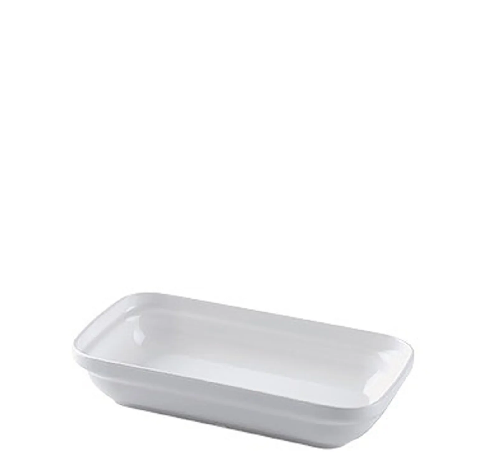 Poliware 1005020 Reusable Polycarbonate Dishware - 180mm Rectangular Bowl - White