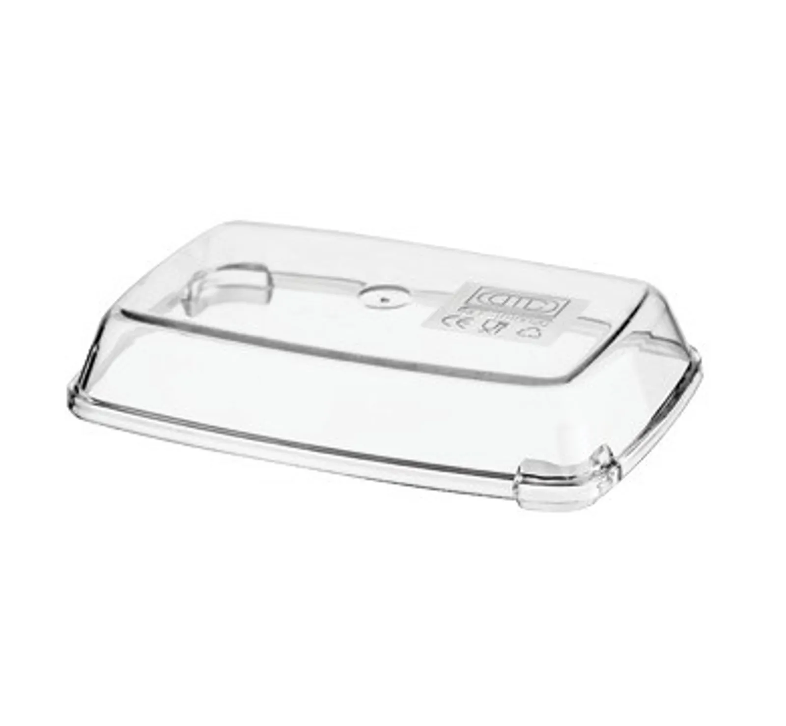 Poliware 1010020 Reusable Polycarbonate Dishware - Cover for 180mm Rectangular Bowl - Clear