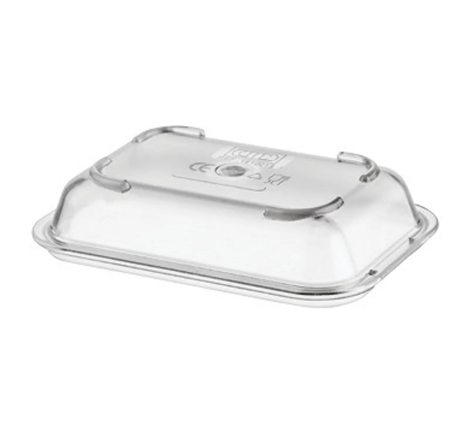 Poliware 1610013 Reusable Polycarbonate Dishware - Cover for 130mm Rectangular Bowl - Clear
