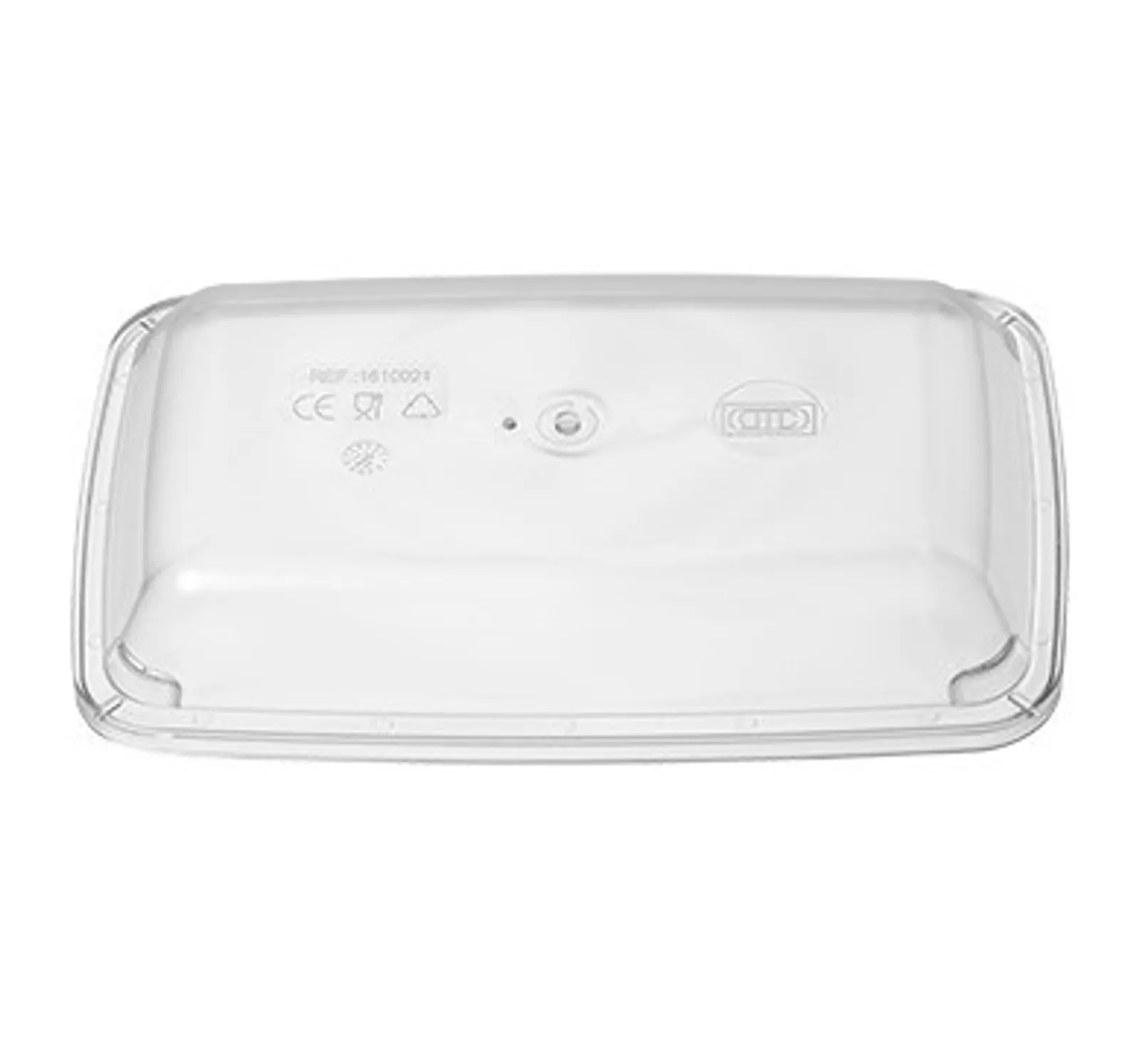 Poliware 1610021 Reusable Polycarbonate Dishware - Cover for Terrina Rectangular Plate - Clear