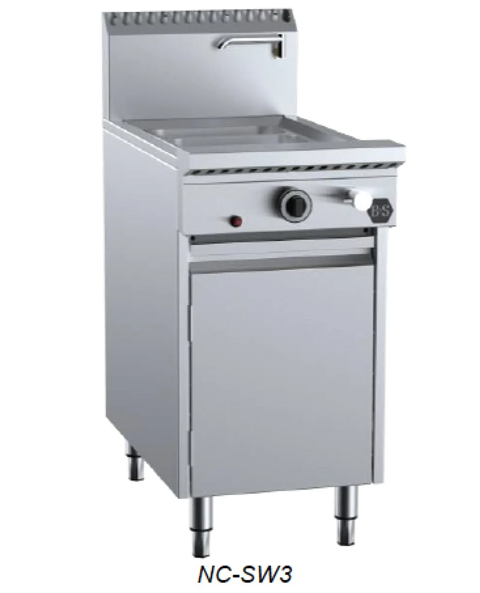 B&S BLACK NC-SW3 Noodle Cooker with Soup Warmer insert (3 rectangulars)