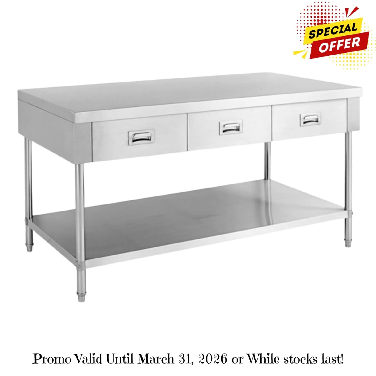 Modular Systems SWBD-6-1500 - Work bench with 3 Drawers and Undershelf