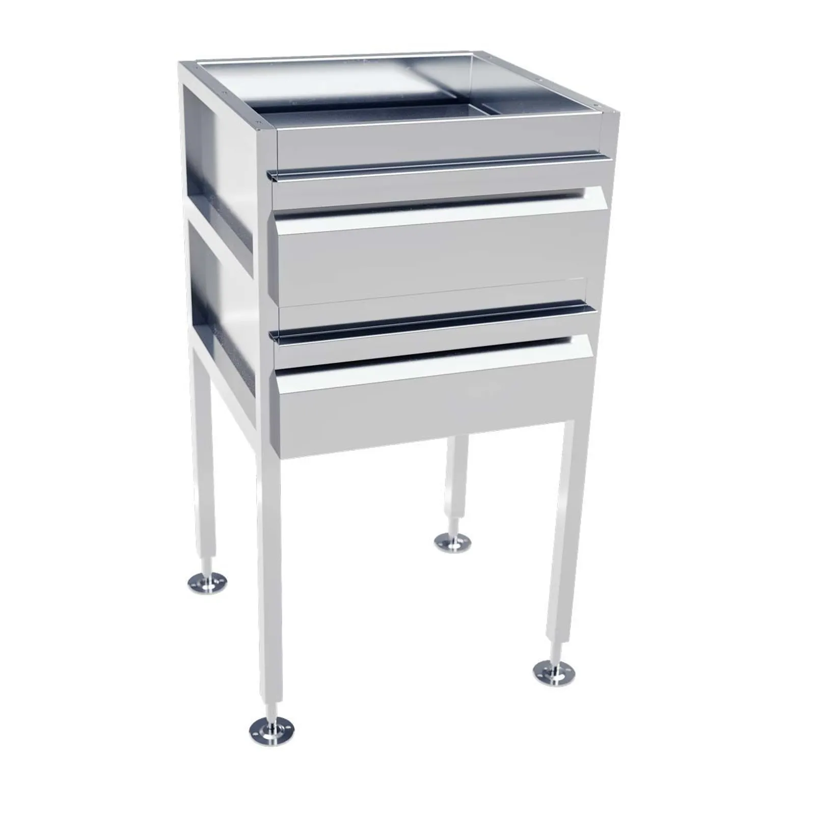 3Monkeez AB-2DRAW - Freestanding Stainless Steel Drawer Unit (2 drawers)