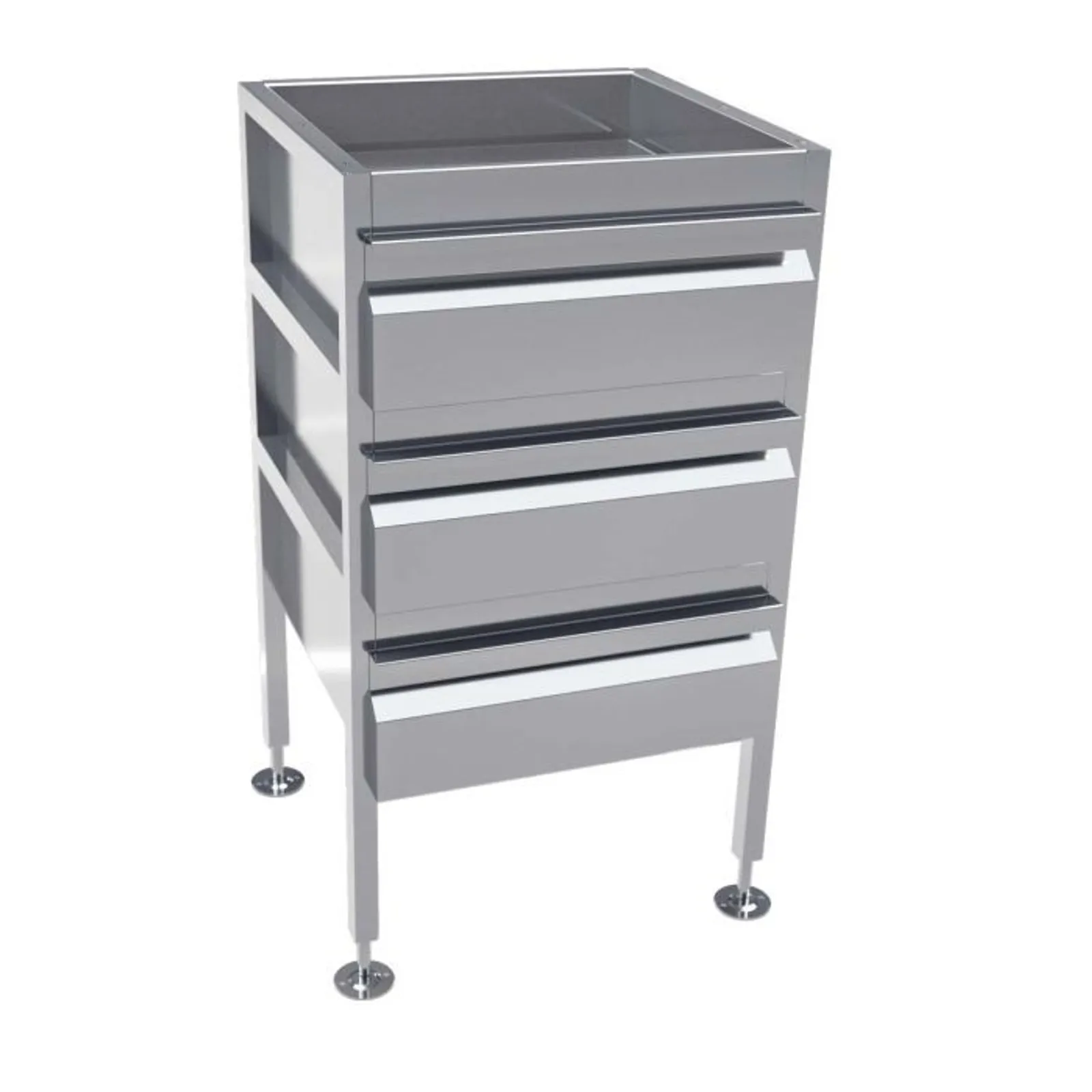 3Monkeez AB-3DRAW - Freestanding Stainless Steel Drawer Unit (3 drawers)