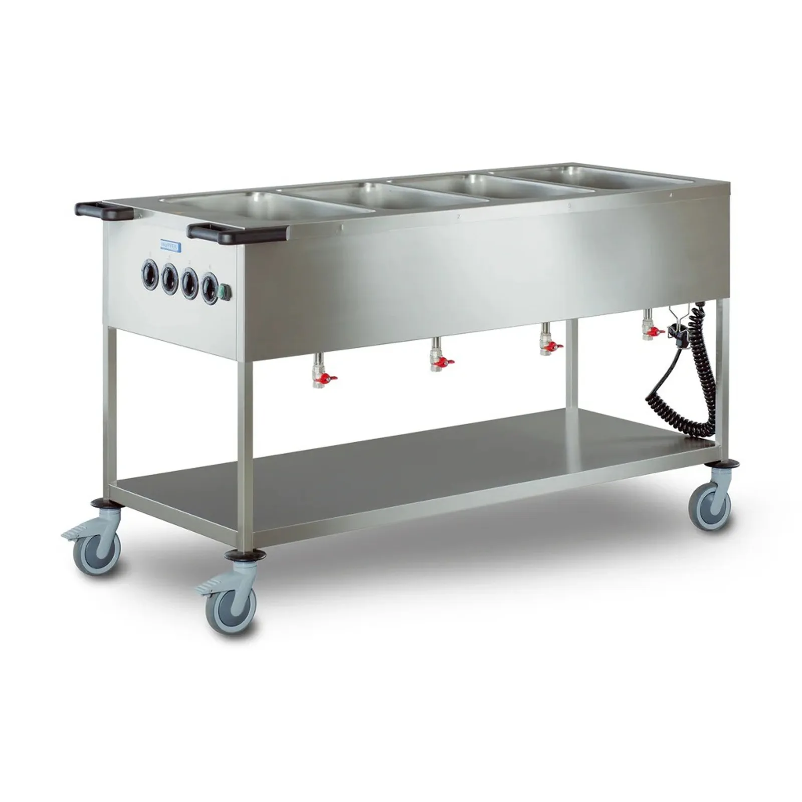 Hupfer SPA-EB-4 - Mobile Heated Bain Marie 4 x GN 1/1 Pan 200mm Deep