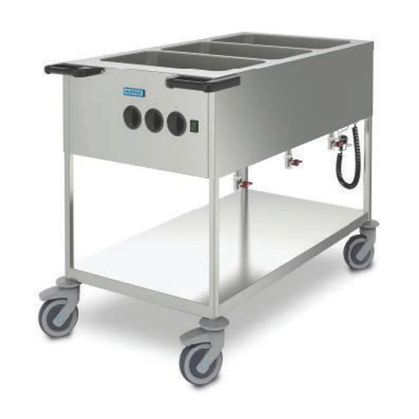 Hupfer SPA-EB-3F-S-S - Mobile Bain Marie with Foil Heating 3 x GN 1/1 Pan 200mm Deep
