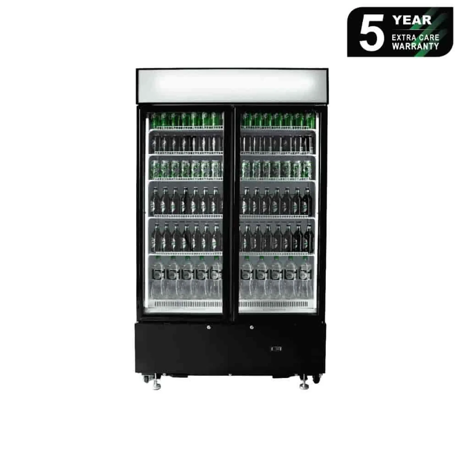 Bromic GM1000LBCAS - Upright Display Fridge - 960L - 2 Doors - Flat Glass - Cassette