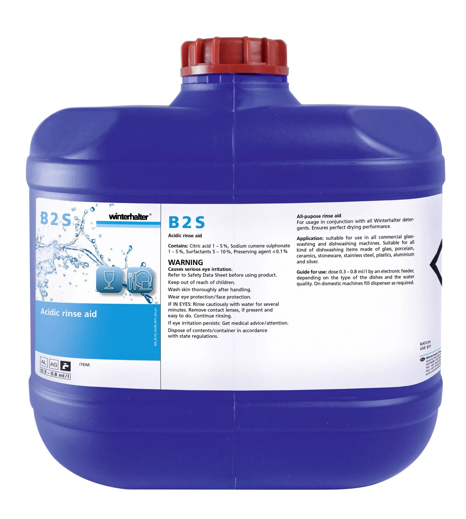 Winterhalter B2S-15L Universal Glass & dishwashing Rinse Aid 15L