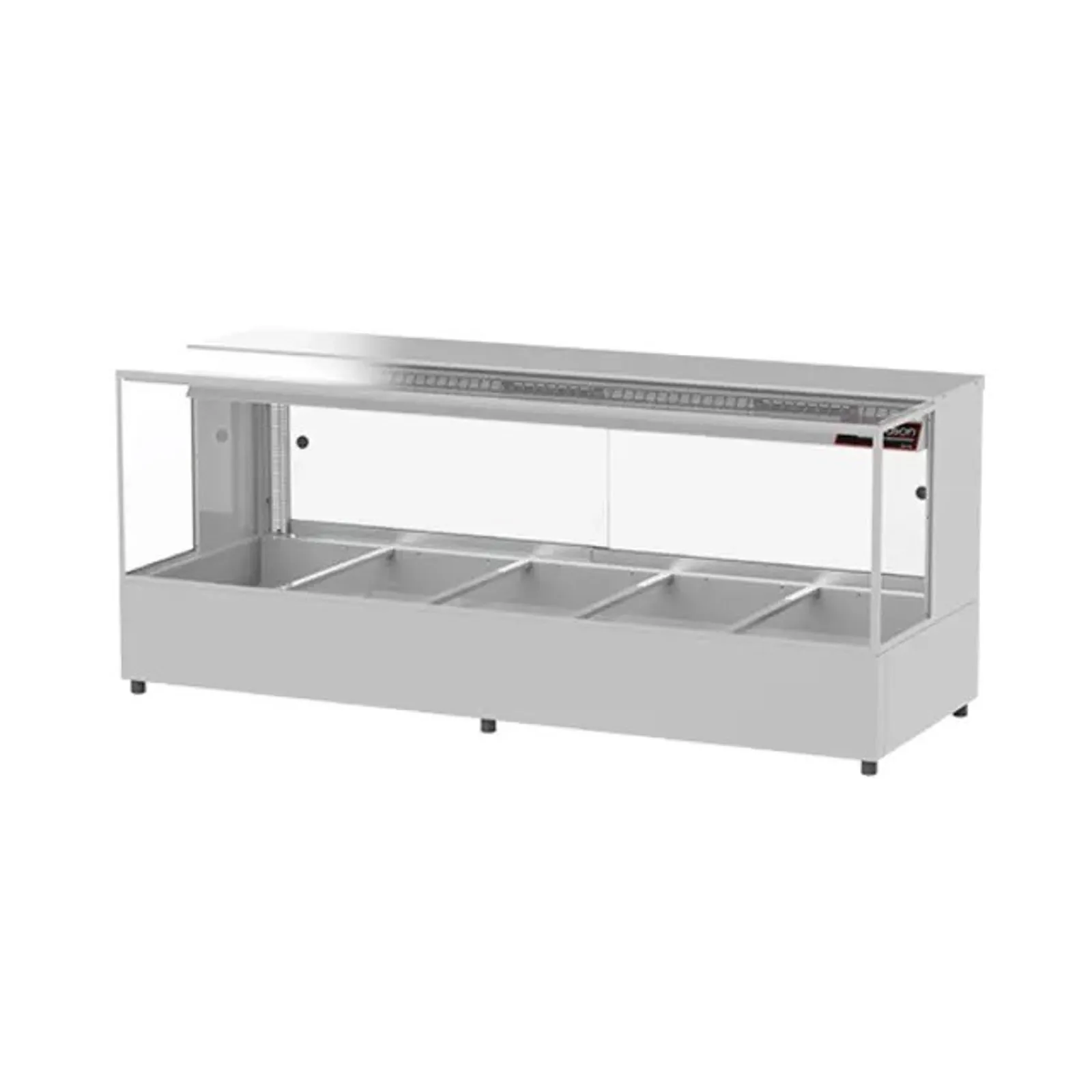 Woodson W.HFSQ25 Hot Food Bar - Square Glass 1680mm - 5 Module