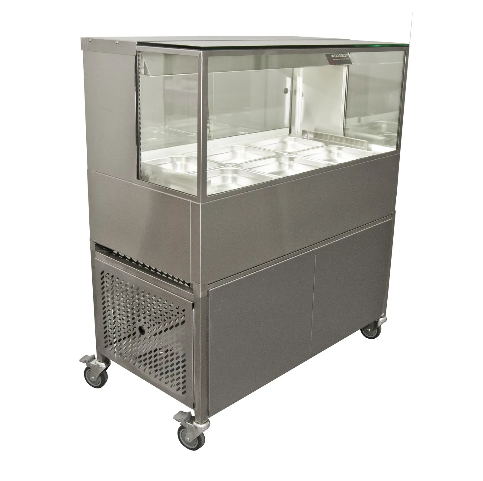 Woodson W.CFSQ24 Cold Food Bar - Square Glass 1500mm - 4 Module